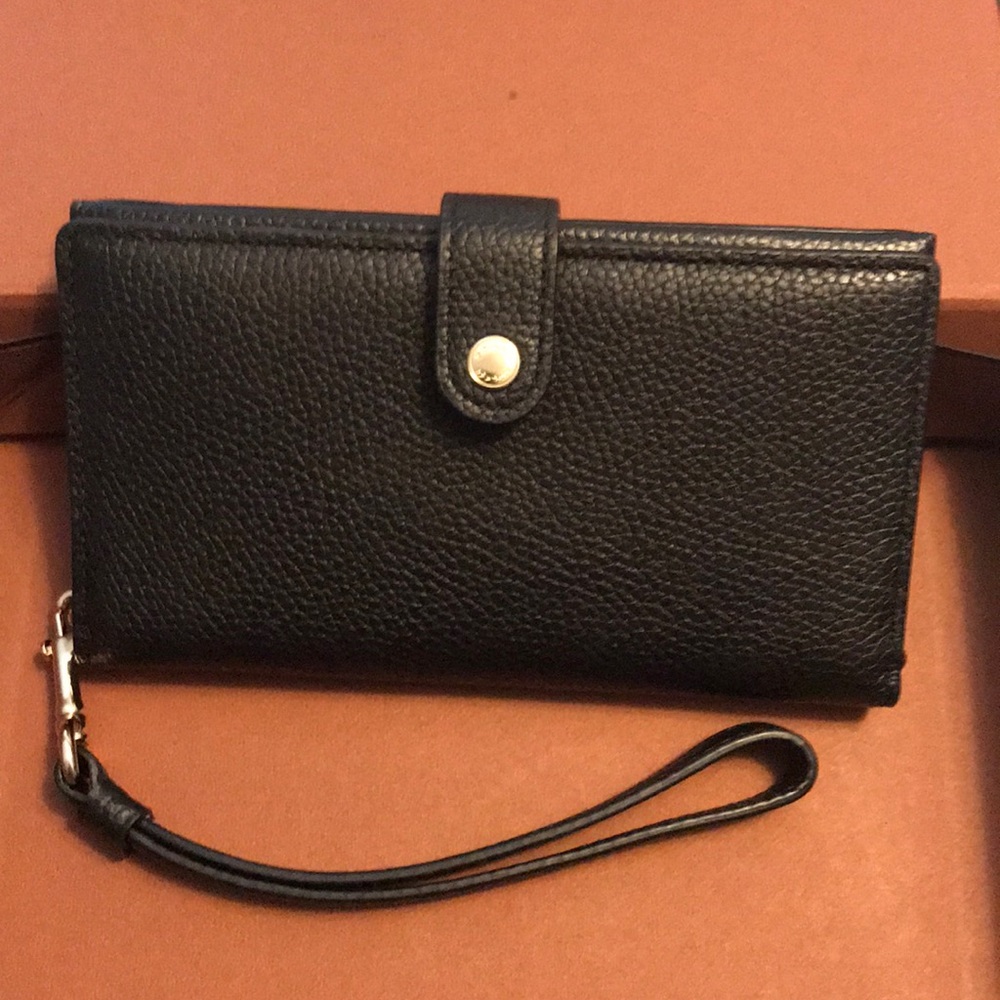 Coach Black Soft Leather Wristlet